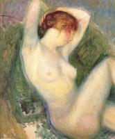 William James Glackens - Nude in green chair